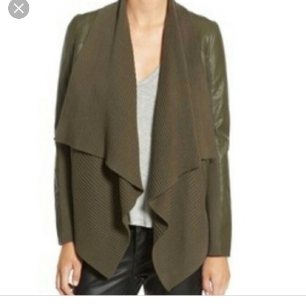 Blank NYC faux leather olive jacket